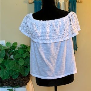 Luck Brand White crochet Top